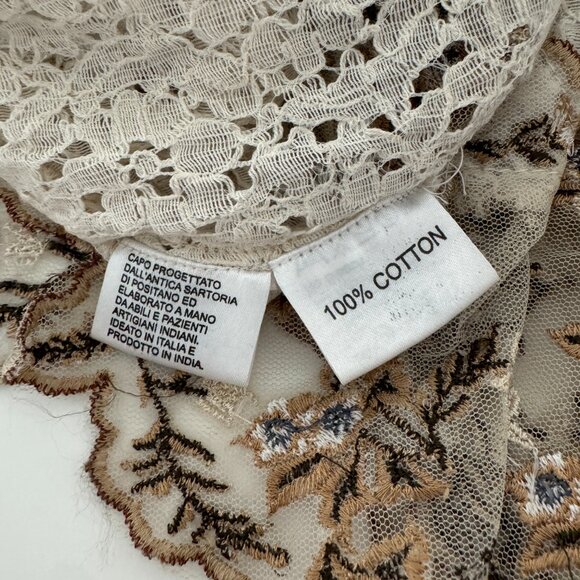 Nikki Danielle Boho Embordered Top Beige, Size Fits All - Picture 15 of 17